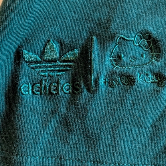 Adidas Originals X Hello Kitty T Shirt Dress Collegiate Green L/XL HTF 🔥 RARE - Picture 10 of 11